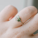 Natürlicher Peridot mit Zirkonring – Selene – Silber
