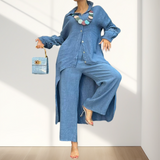 Jemma™ Weicher Statement-Stil – Blau