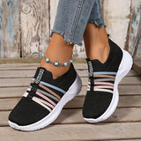 Lioray - Lässiger Sneaker Mit Streifen – Schwarz mehrfarbige Streifen