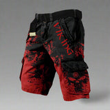 Benjamin - Cargo Shorts mit kniefreiem Schnitt – Schwarz/Rot