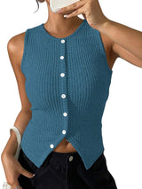 Niva – Geripptes Tanktop mit moderner Linie – Blau