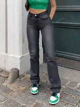 High Waist Jeans mit Straight Leg – Zeitlos, Urban & Everyday-Ready – Dunkelgrau