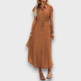 Vivienne – Hemdblusenkleid mit stilvoller Lässigkeit – Braun