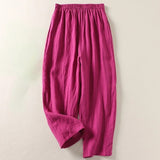 Amalia | Leichte Sommerhose aus Baumwolle & Leinen – Rosa