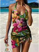 Fiesta | Grafischer Blumen-Tankini mit Shorts, flacher Bauch-Effekt – Rosa