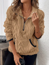 Lurein - Half-Zip-Pullover mit Soft-Touch-Finish – Khaki