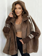 Bondella™ - Elegante Winterjacke aus Plüsch – Braun