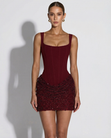 MODA | Funkelndes Sanduhr-Mini – Gedämpftes Rot