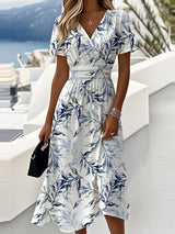Lilibeth - Midi-Kleid mit Gartenbrise-Design – Weiß