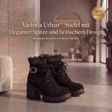 Victoria Urban™ Stiefel mit Eleganter Schnürung und britischem Design – Schwarz