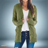 Modisch - strickjacke – Armeegrün