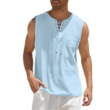 Alexia - Bequemes, ärmelloses Tanktop für Herren – Blau
