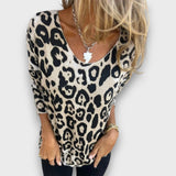 Serana – Bluse mit Leopardenmuster – Weiß