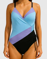 Sorynelle | Eleganter Badeanzug – Gestreift Blau