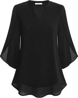 Damen Elegante Luftige Bluse | Vielseitig – Schwarz