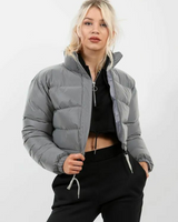 Damen Übergangsjacke Kurz Jacke | Mit Kapuze Wintertauglich – Dunkelgrau