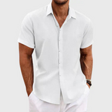 Herren Klassisches Button-up Hemd | Sommerlich Elegant – Weiß