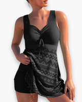 Damen Elegantes Gepolstertes Tankini-Set | Strandmode – Schwarz