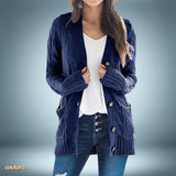 Modisch - strickjacke – Marineblau