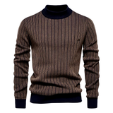 Logan – Streifenpullover für elegante Wintertage – Koffee