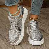 GlamStep™ – Elegante Damen Sneaker mit funkelnden Pailletten – Schwarz