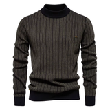 Logan – Streifenpullover für elegante Wintertage – Schokolade