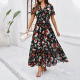Mariluz | Stylisches Freizeitkleid mit Druck und taillierter Passform – Schwarz