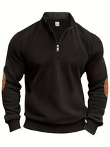 Breno™ - Eleganter Pullover mit halbem Reißverschluss – Schwarz