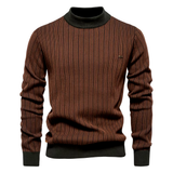 Logan – Streifenpullover für elegante Wintertage – Braun
