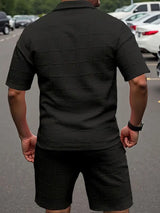 Vadim - Kurzen Ärmeln Zweiteiliges Set – Schwarz