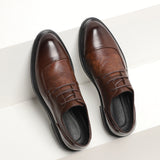 Alfonso : Herrenschuhe, britischer Stil mit spitzer Zehe – Braun