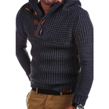 Kapuzenpullover aus gestrickter Wolle - GLENDEL – Dunkelgrau