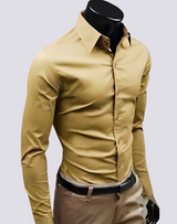 Jacob - Elegantes Langarmhemd für Herren – Gelb