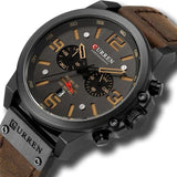 Stylische, entspannte Quarzuhr – Schwarz Beige