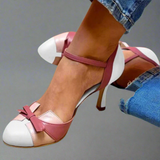 Bellarosa | Bunte Sandalen mit Knoten und Riemen, runde Zehenpartie – Weiß
