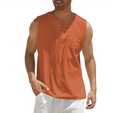 Alexia - Bequemes, ärmelloses Tanktop für Herren – Orange