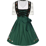 Damen Dirndlkleid mit Farbakzent | Klassisches Trachtenkleid in Grün-Schwarz – Grün
