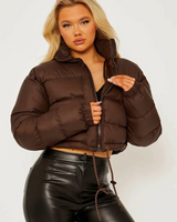 Damen Übergangsjacke Kurz Jacke | Mit Kapuze Wintertauglich – Kaffee