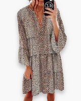 Damen Elegantes Leoparden Kleid | Knielang Sommer – Leopard