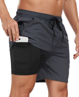 Adam – Badeshorts für Herren – Schnelltrocknende Strandbekleidung – Dunkelgrau