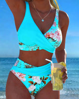 Killiane – Bikini Mit Floralem Kontrast – Blau