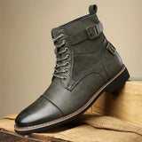 Dylan – Lässige Stiefeletten Mit Schnallen – Grün