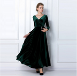 Edelmira | Glamouröses Damenkleid mit Verdicktem V-Ausschnitt für Festliche Anlässe – Grün