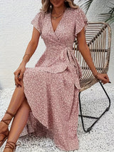 Elara | Fließendes, Bauch-umspielendes Wickelkleid – Pink