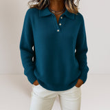 Lorie™ – Weicher Pullover mit Kragen – Dunkelblau