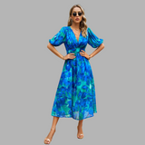 Edeltraud | Stilvolles Maxikleid für warme Tage – Blau