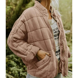 Damen Warme Reißverschluss Jacke – Khaki