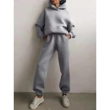 Damen Trainingsset | Zweiteiliges Oversize-Set Lässig – Grau