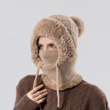 Eraze™ - Plüsch-Wintersturmhaube mit Vollständiger Abdeckung – Khaki