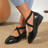Luvinia - Bequeme Keilabsatzschuhe für Damen – Schwarz